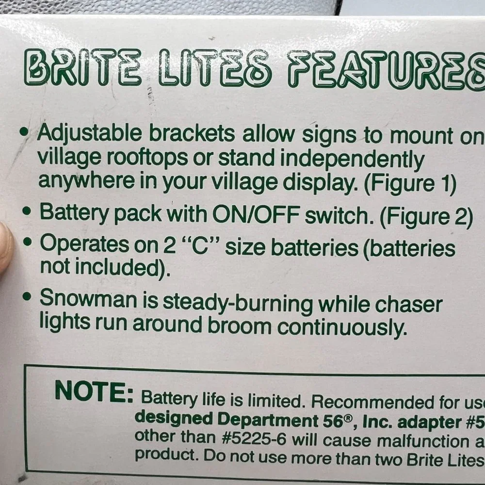 Lighted Village Accessory Snowman Brite Lites 52370 Dept 56